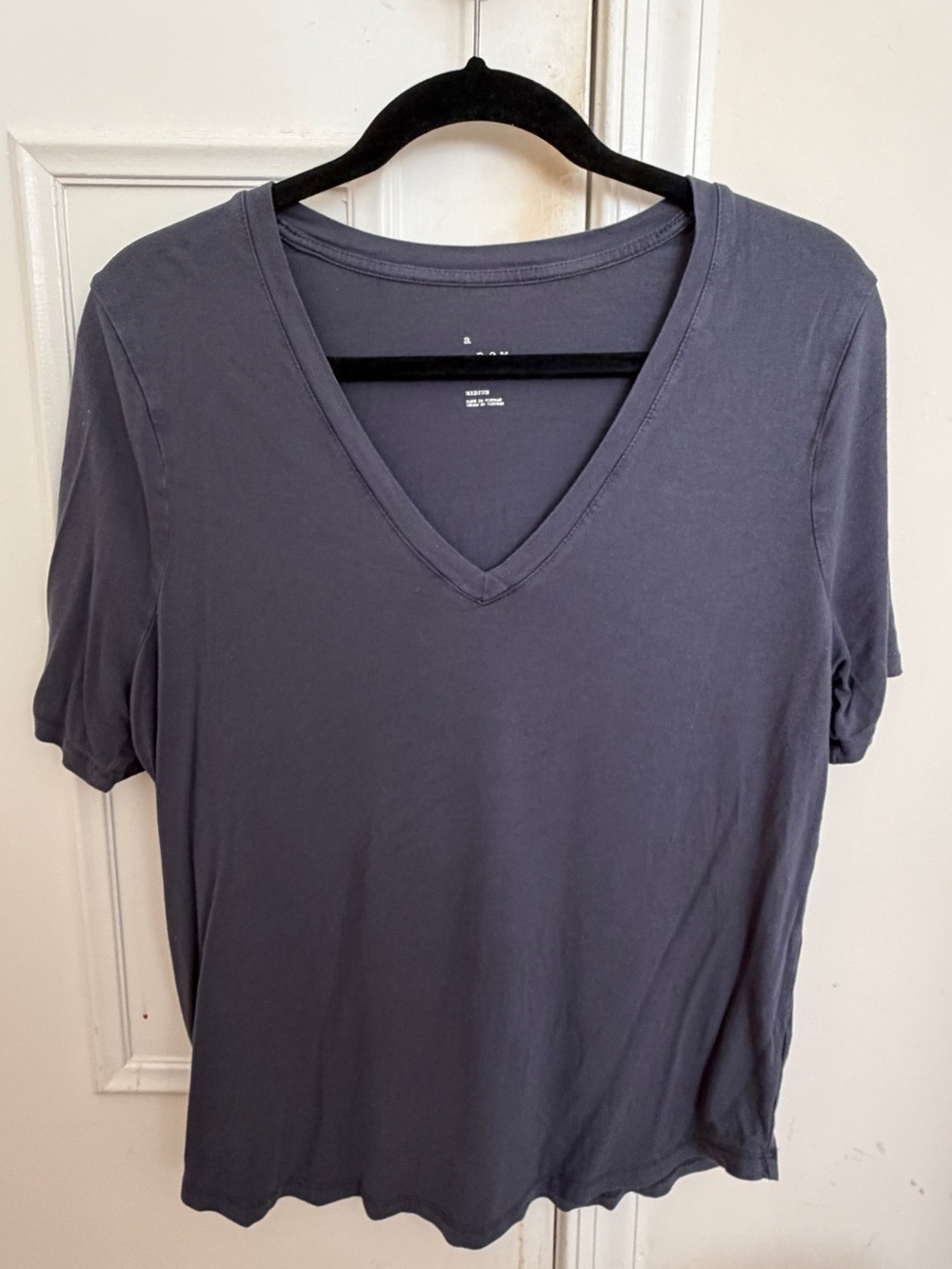 V-Neck Short Sleeve Tee - Charcoal Gray